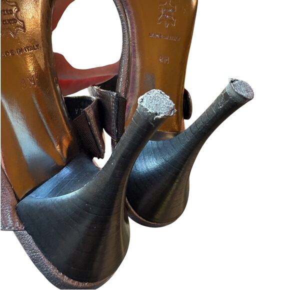 Donald J Pliner Bronze Metallic Side Buckle Sandals with Heels size 8 - Picture 9 of 16